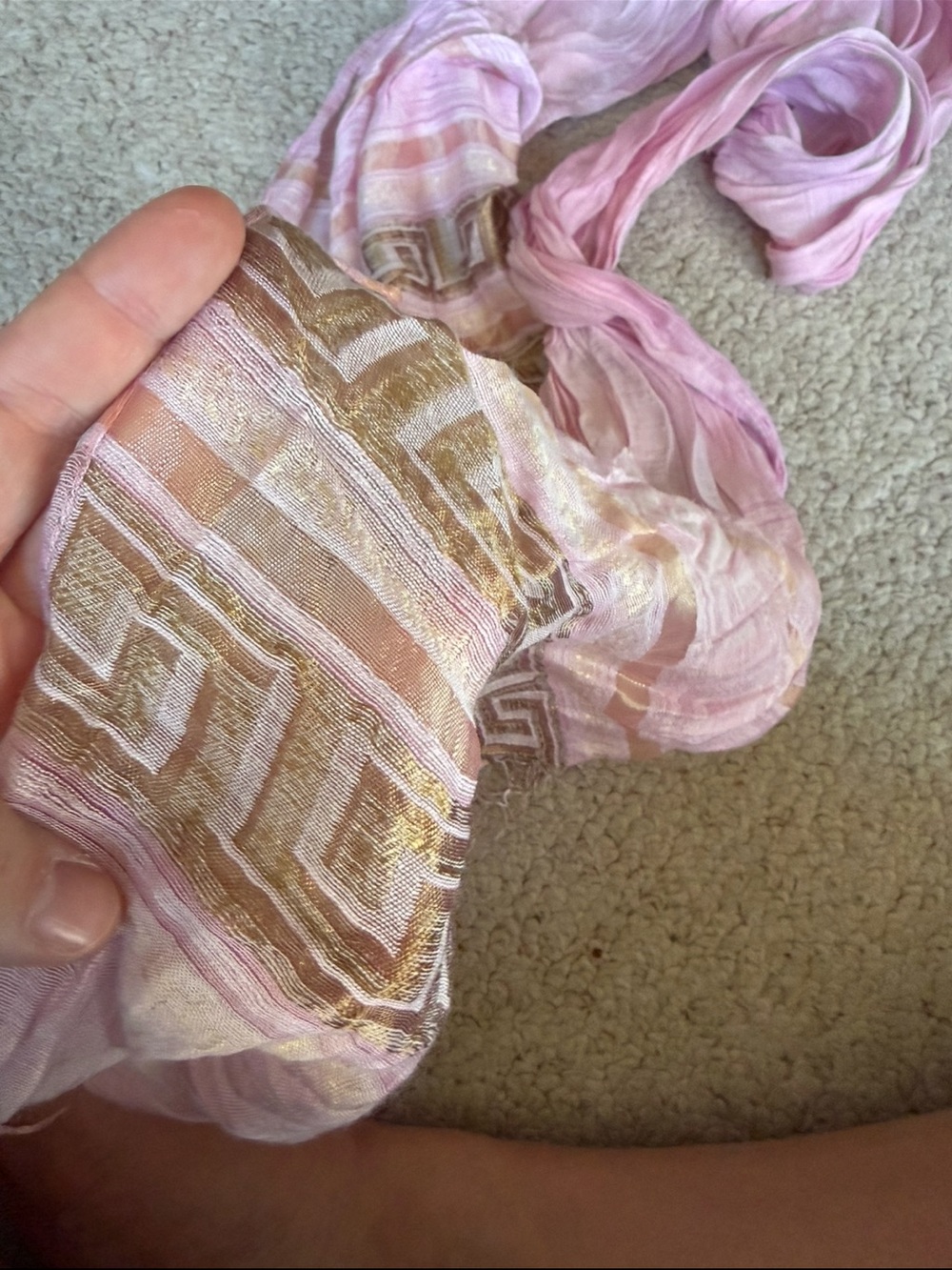 Light Pink Fringe Scarf - from Greece - Picture 4 of 4